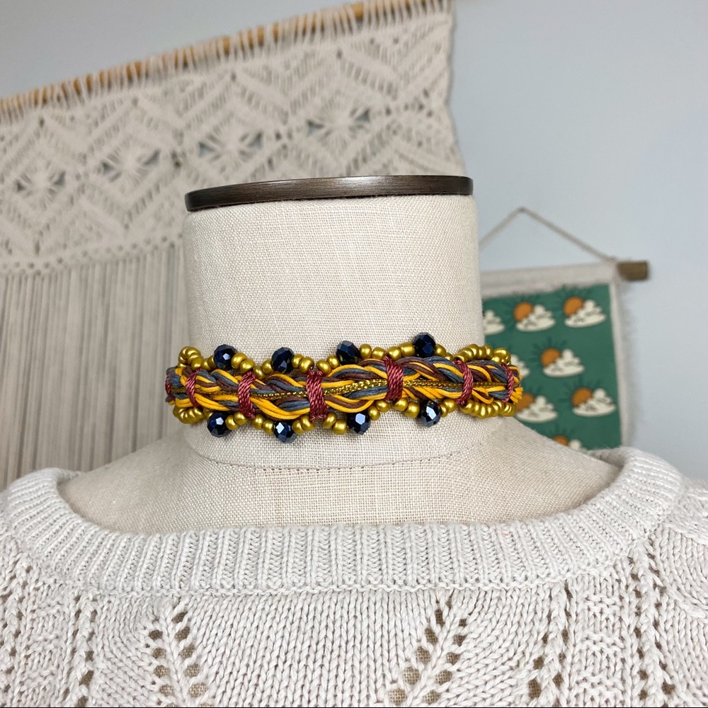 Cocobelle Anthropologie Stella Beaded Tassel Tie Choker Headband - Picture 13 of 14